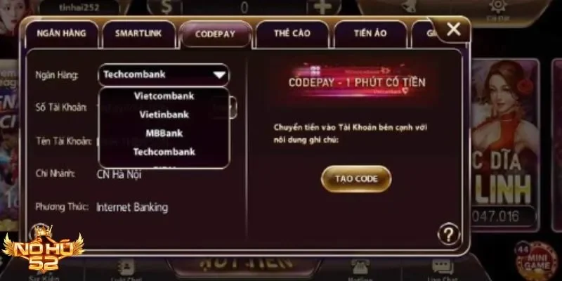 Giao diện quay xúc xắc Tài Xỉu tại Nohu52, nơi hiển thị rõ kết quả và tỷ lệ cược